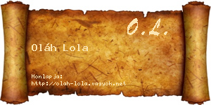 Oláh Lola névjegykártya