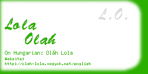 lola olah business card